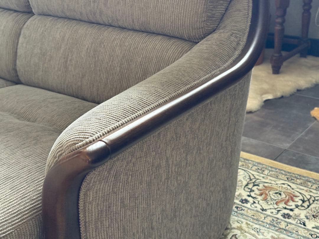 ① 希少　グレーファブリック　セパレートソファ　ビンテージソファ　nZ