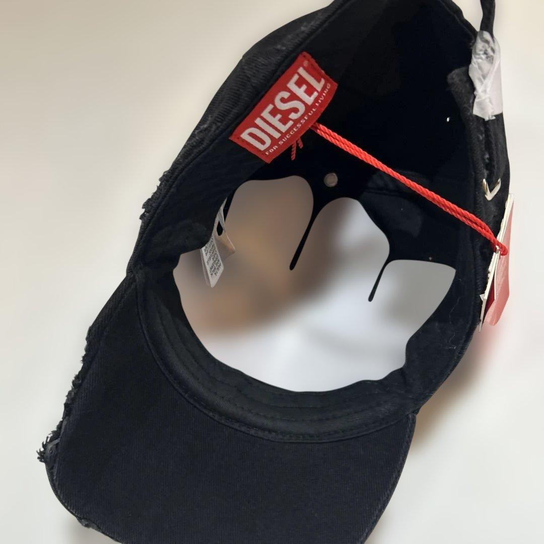 ブラックデニムダメージキャップ