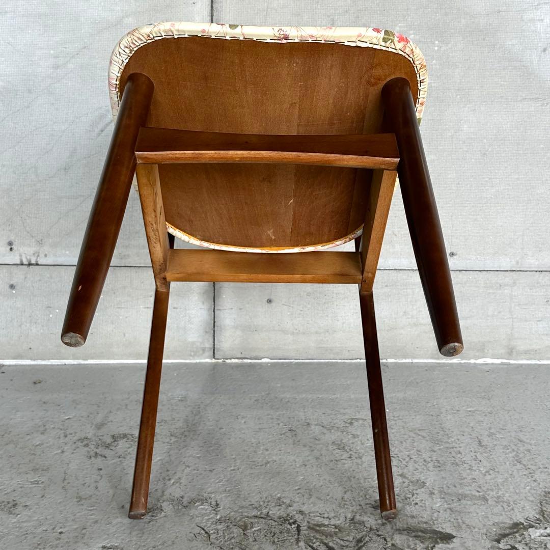 ✿80s✿ コイズミ ダイニングチェア 花柄座面木製 昭和レトロ ヴィンテージ