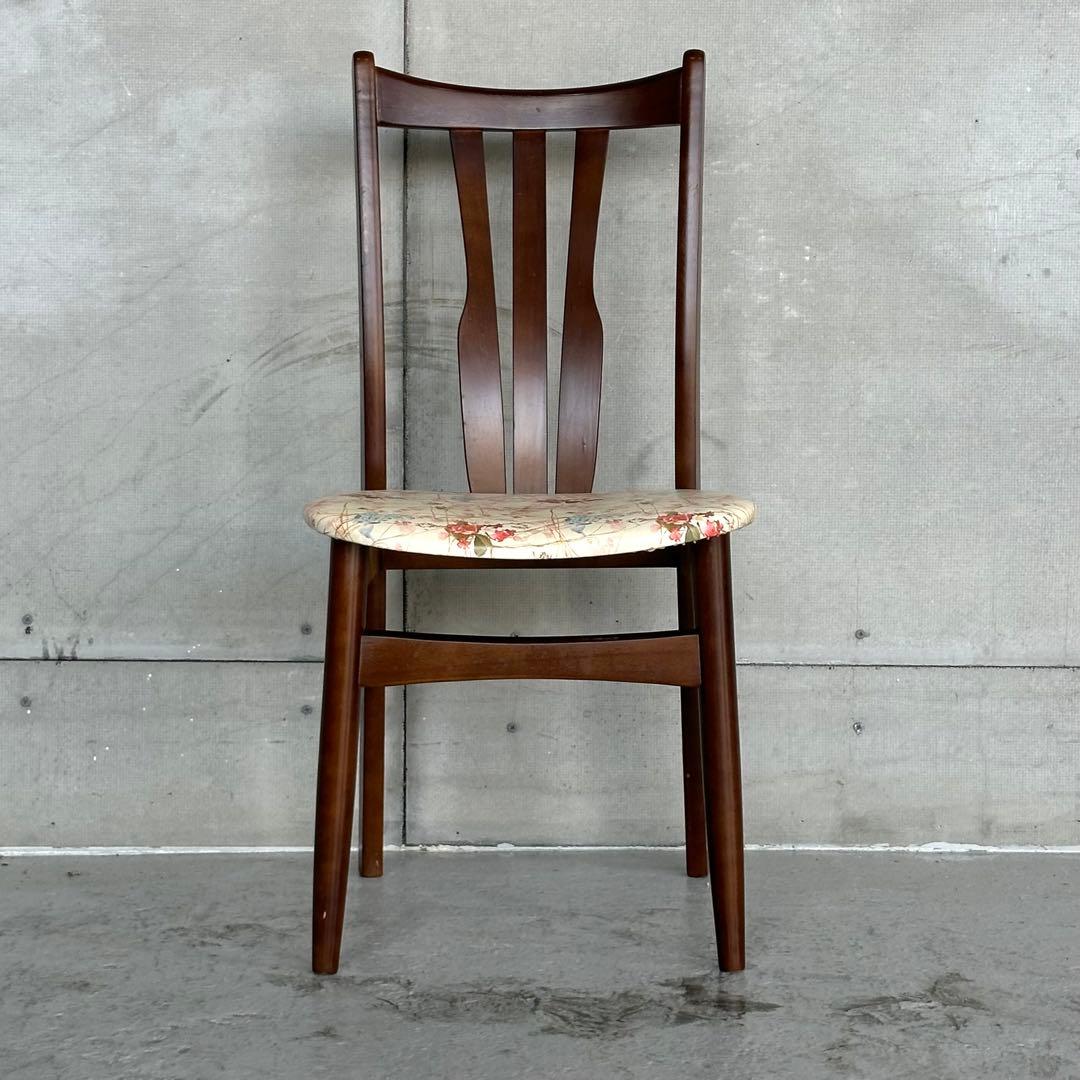 ✿80s✿ コイズミ ダイニングチェア 花柄座面木製 昭和レトロ ヴィンテージ
