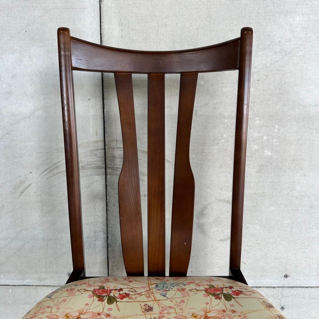 ✿80s✿ コイズミ ダイニングチェア 花柄座面木製 昭和レトロ ヴィンテージ