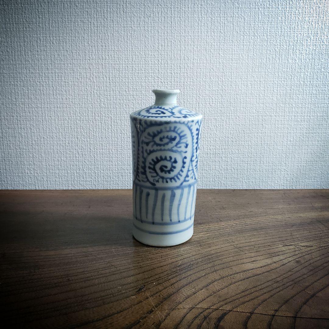 蝋燭徳利　蛸唐草　染付　江戸　古伊万里　一輪挿し　花器　花瓶