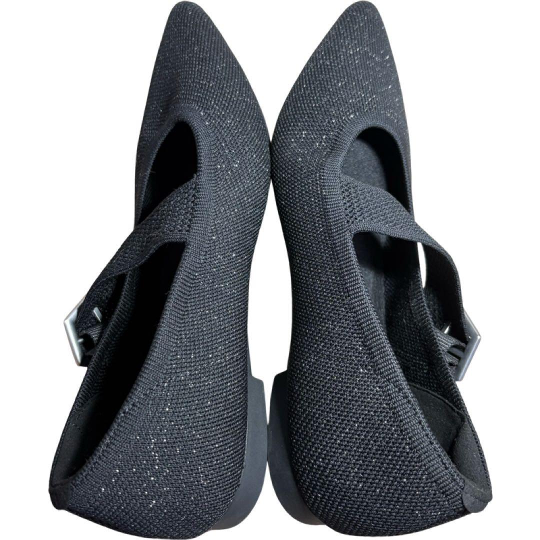 ⭐️新品⭐️ ビバイア　ポインテッド　メリージェーン　フラットシューズ　ラメ　黒