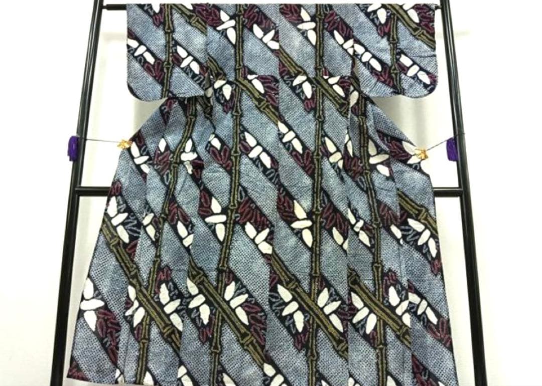 粋な大人の浴衣◆有松絞り 笹竹文