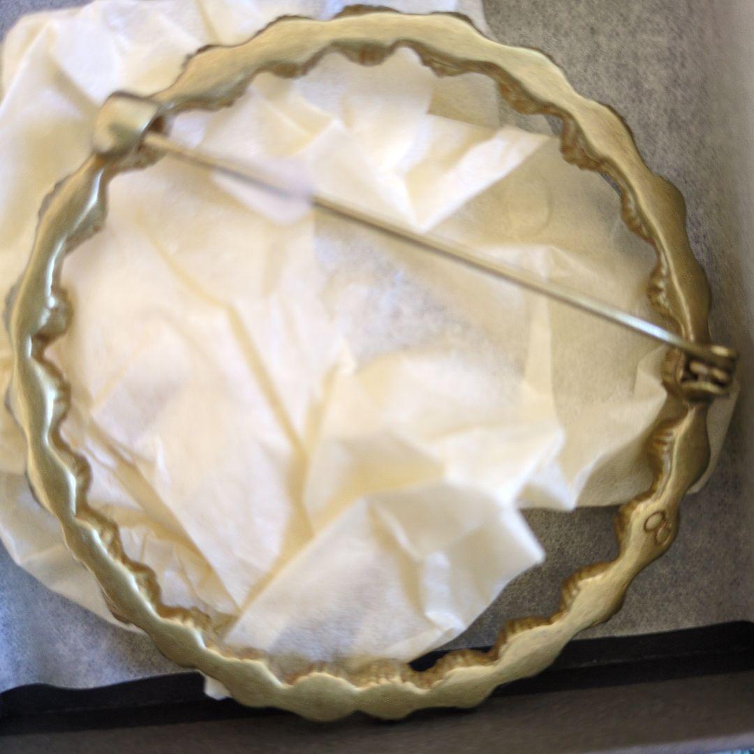 M*N様 ミナペルホネン　タンバリン　ブローチ　アンティークゴールド