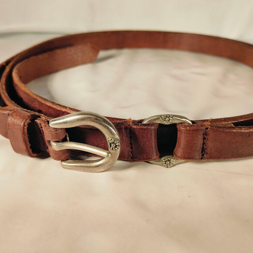 【英国製ヴィンテージ】ダブルラップ本革ベルト　上質クラシックドレスベルト　正規品