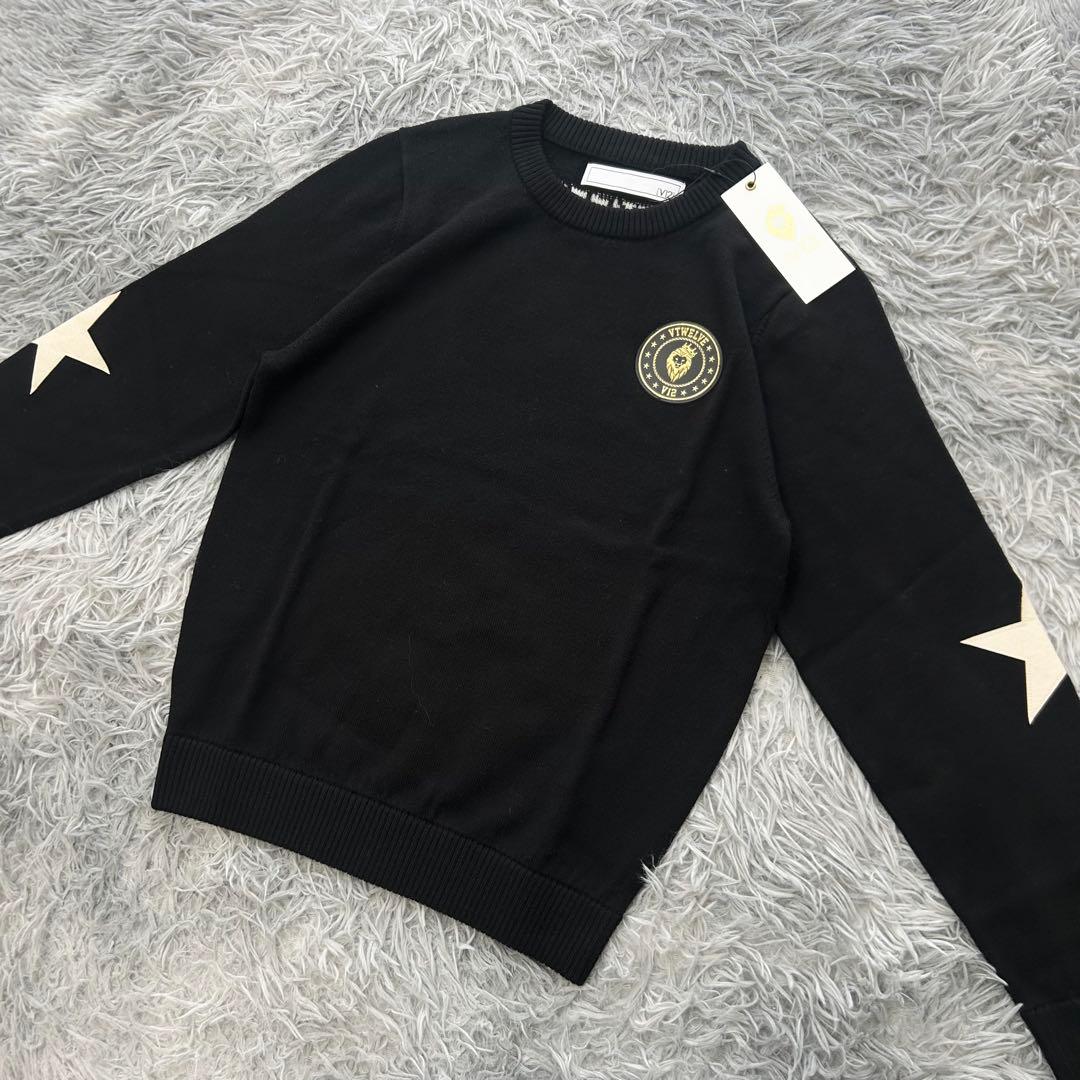 新品　V12 ニット　セーター　ウール　毛　ブラック　星柄　サイズ0