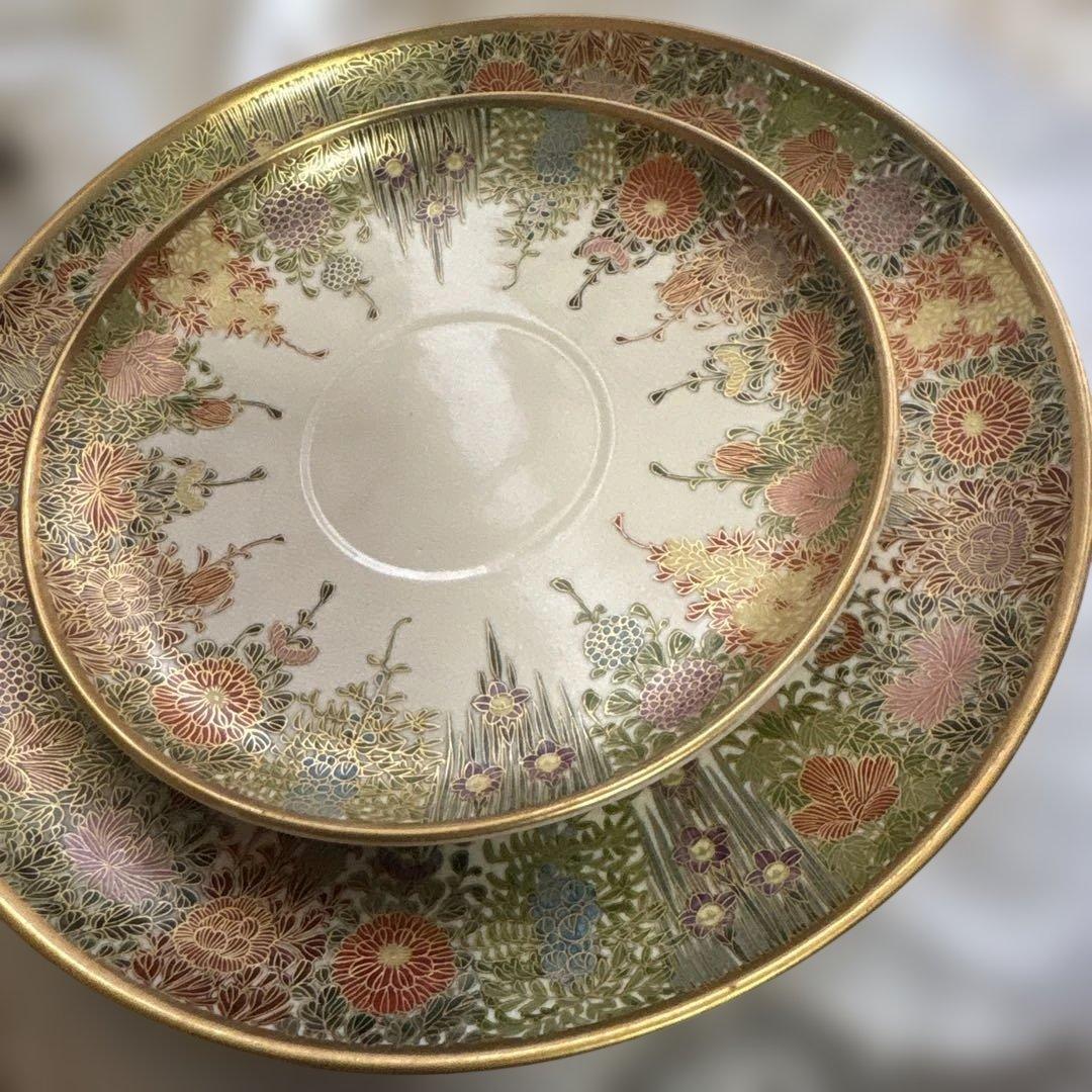 レアな貴重品　薩摩越田里帰りトリオNo.1 カップ＆ソーサーとケーキ皿　美術品