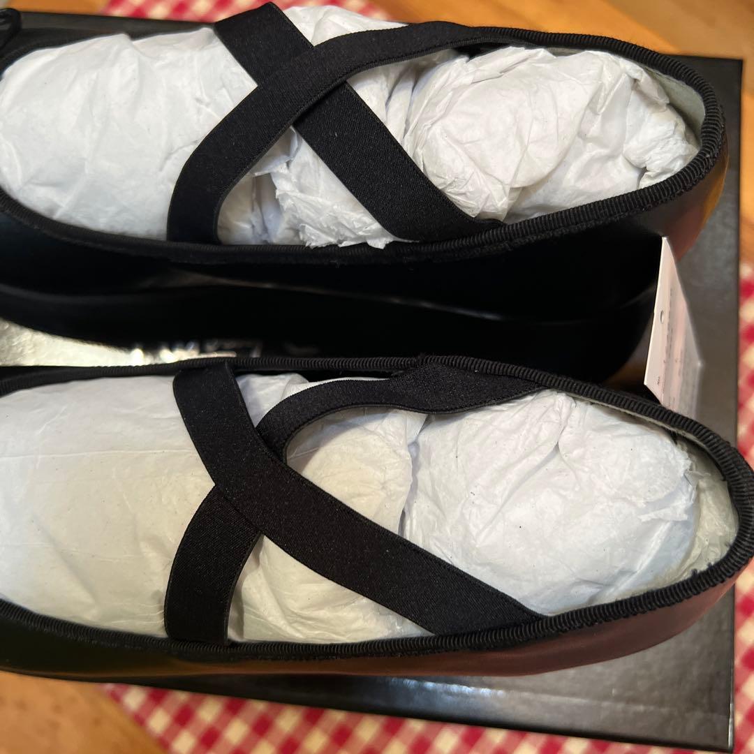 Candy Stripper ブラック バレエシューズ Lサイズ