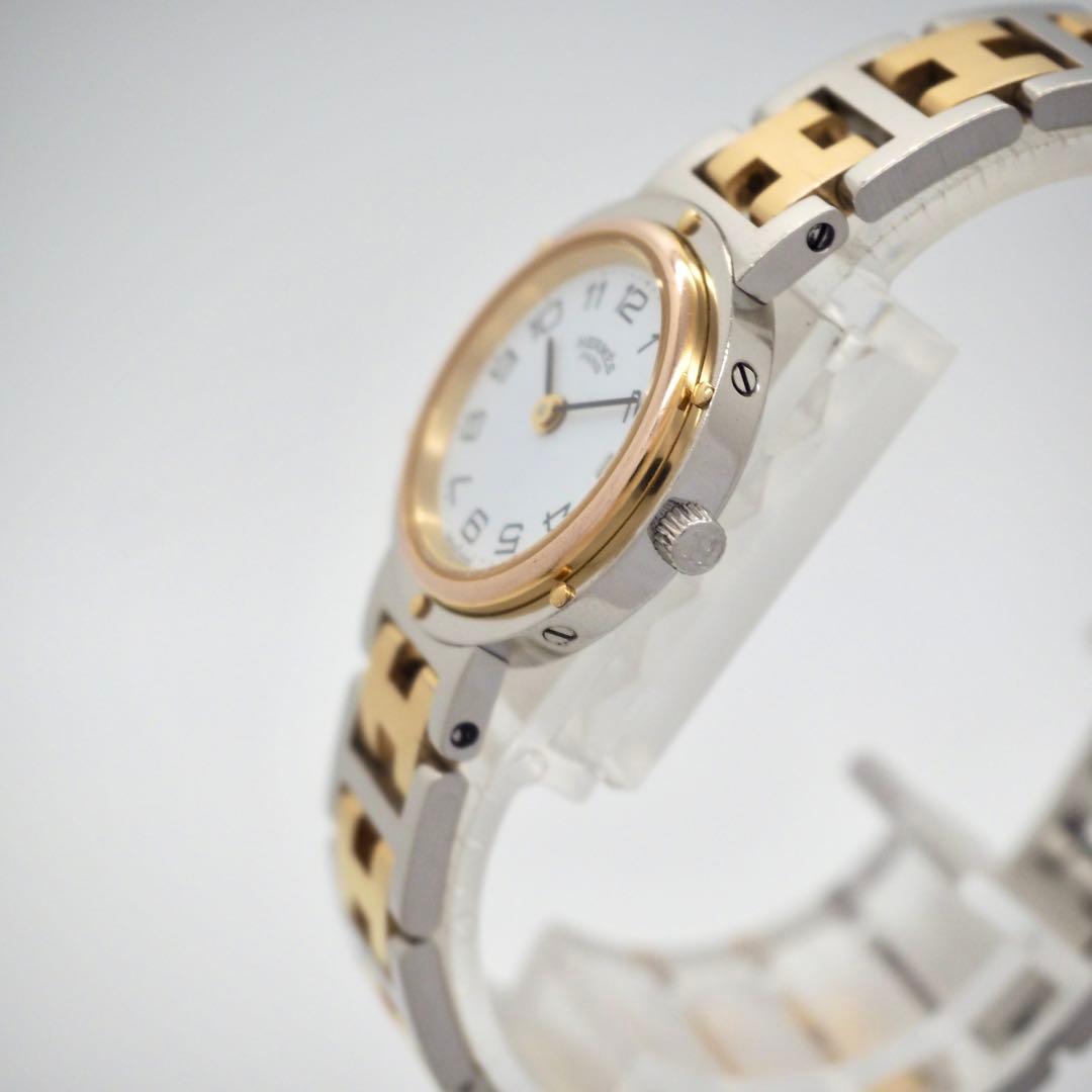 専用255HERMES 時計　クリッパー レディース　ゴールド デイト　ホワイト