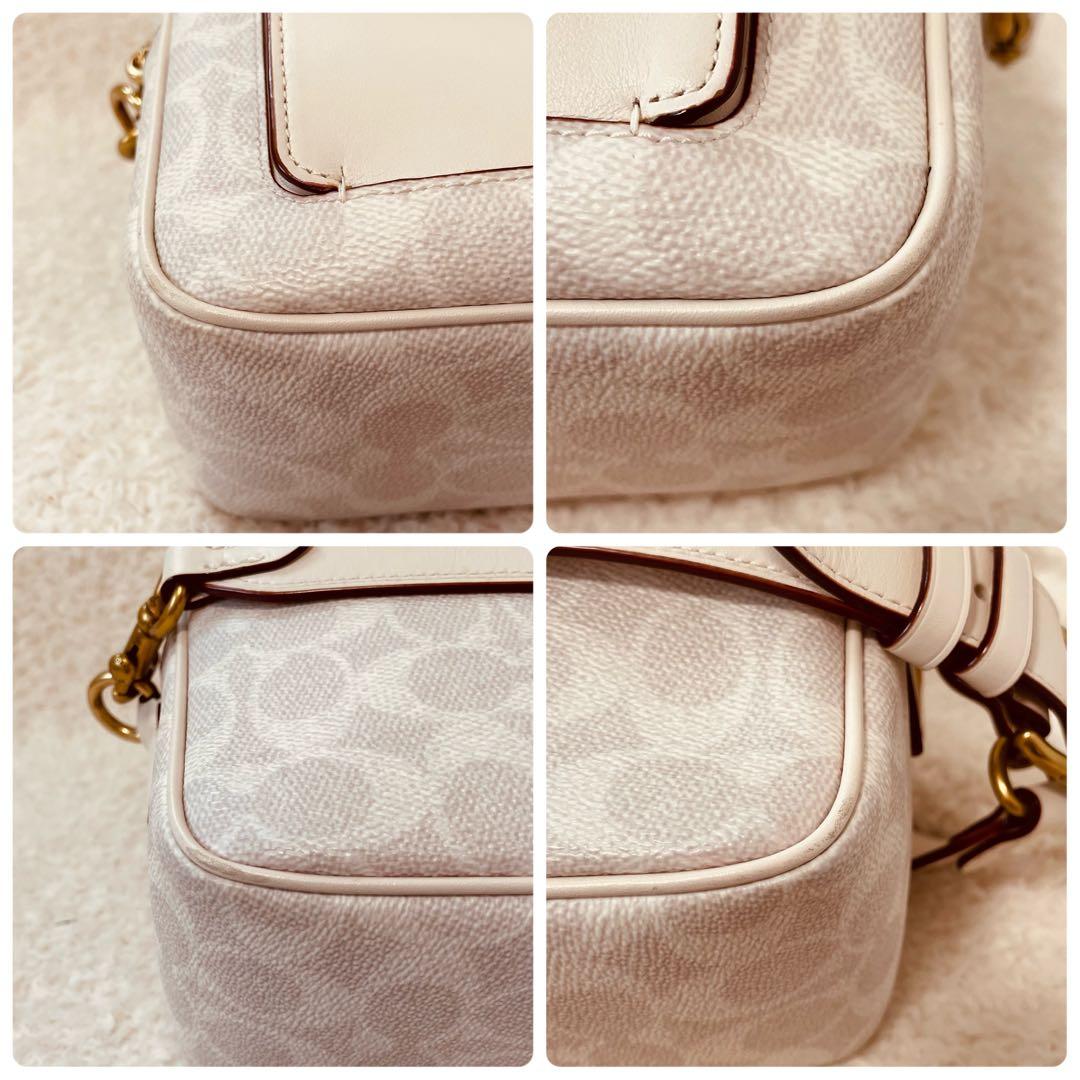 coach ショルダーバッグ カメラバッグ シグネチャー 白 斜め掛け