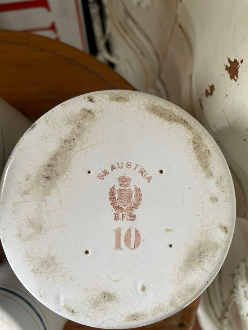 フランス　アンティーク　ホーロー　キャニスター　BF社BB社　ブルー　100年