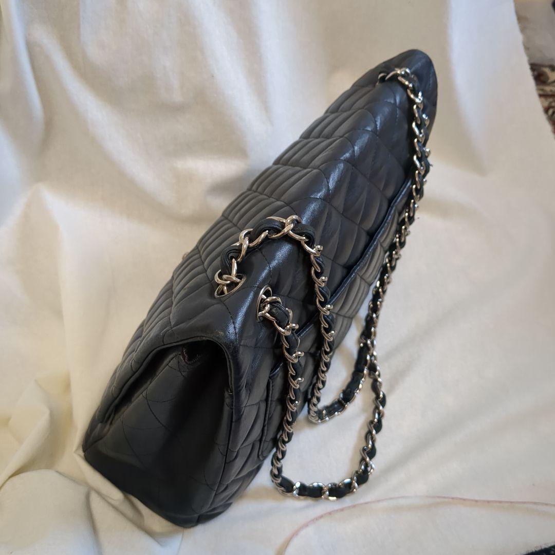 シャネル　デカマトラッセ　シングルフラップ　ダブルチェーンショルダーバッグ