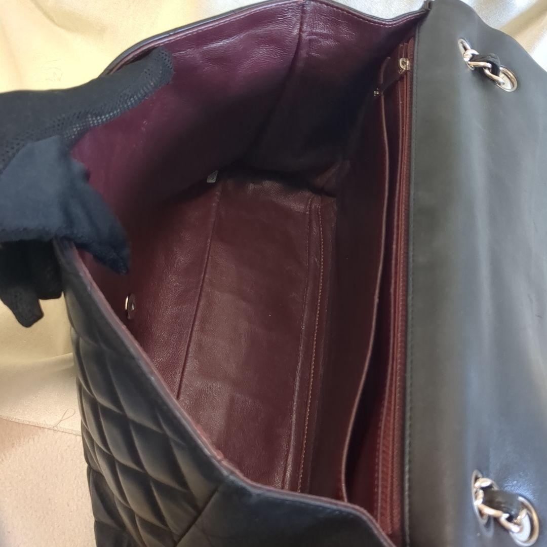 シャネル　デカマトラッセ　シングルフラップ　ダブルチェーンショルダーバッグ