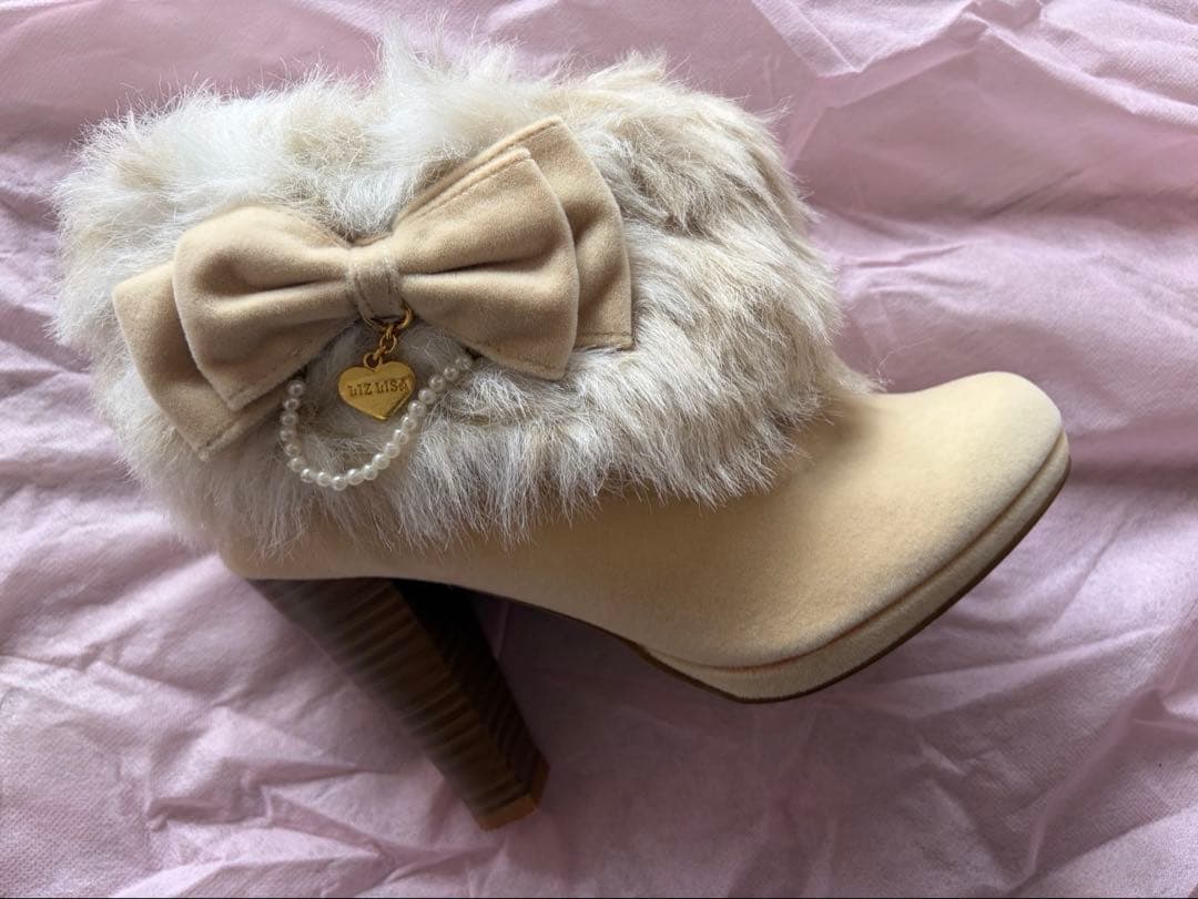 LIZ LISA リズリサ ファー付 ショートブーツ リボン　Lサイズ