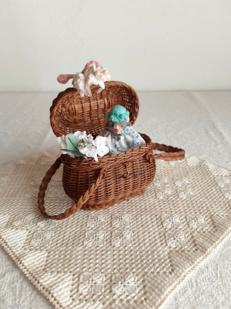 【プップさま】antique doll panier ❀ 小さなバスケット カゴ