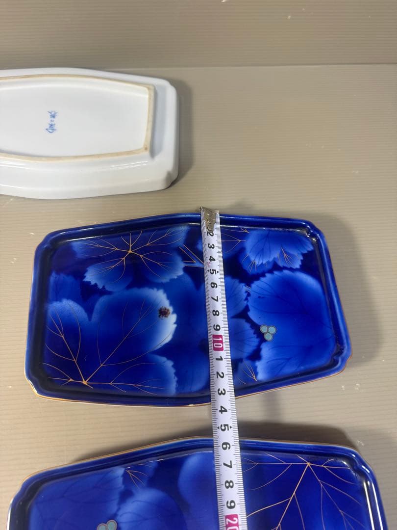 2525 深川製磁　葡萄瑠璃　大皿　5客　20cm