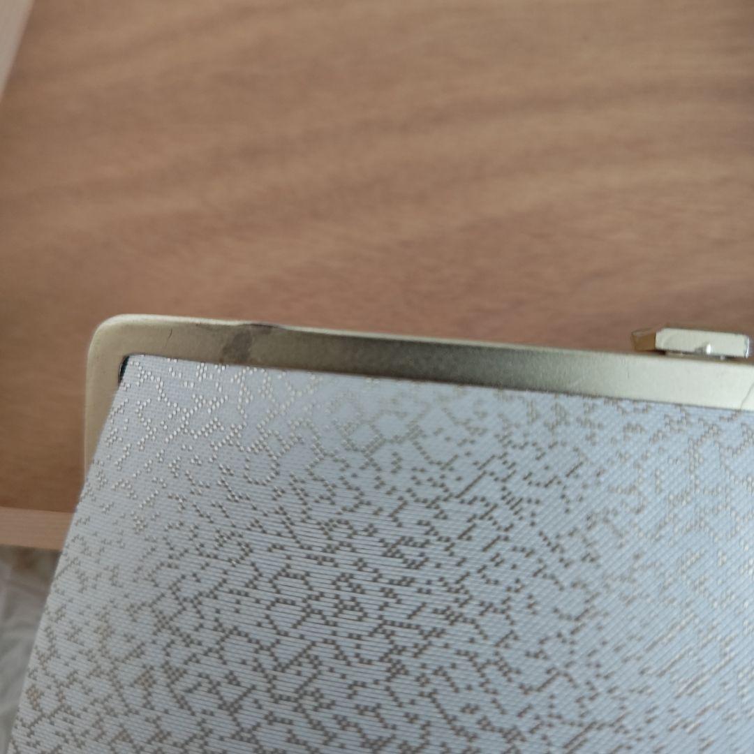 美品✨　花柄 和装用バッグと草履 セット　ホワイト×ゴールド