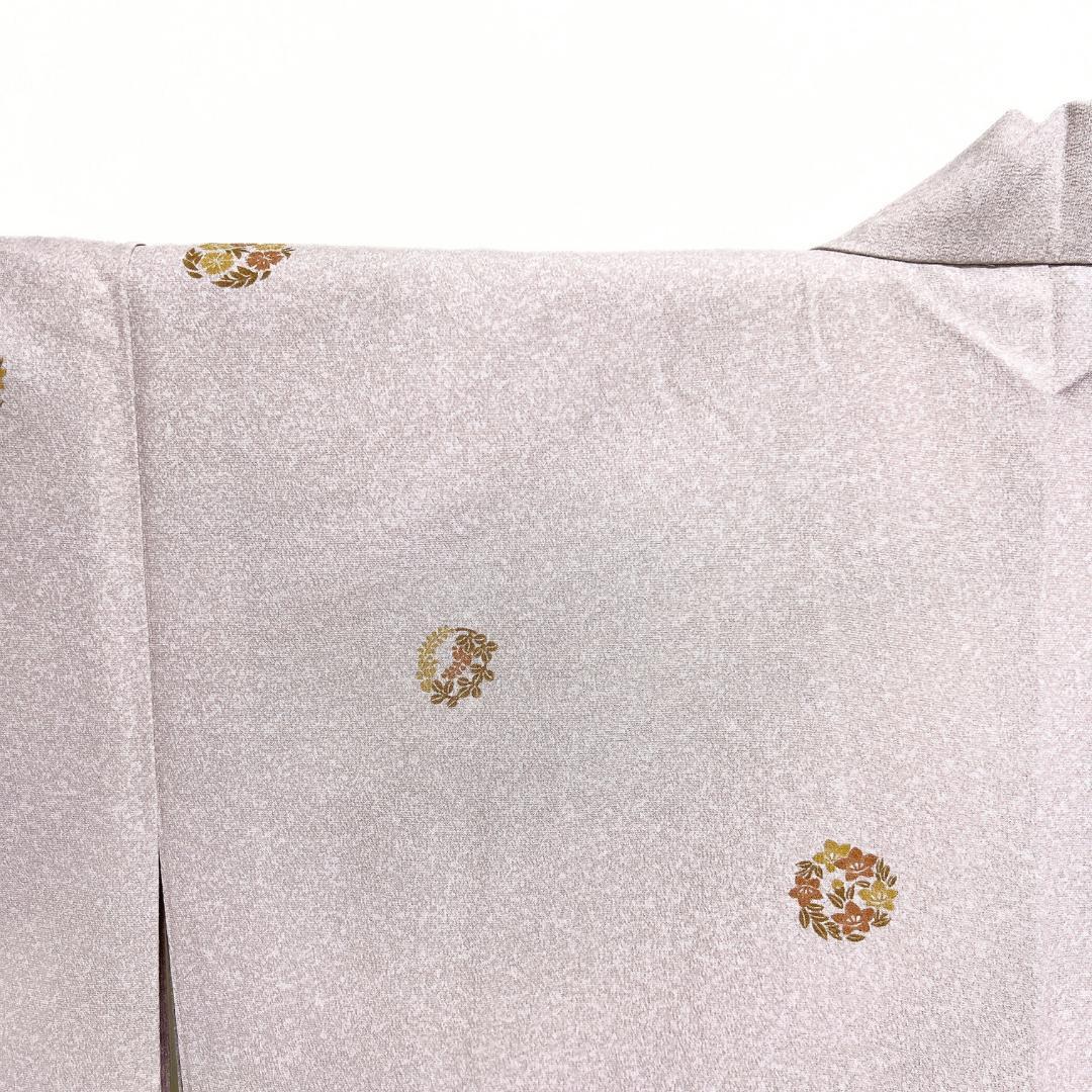 小紋　洗える着物　花紋　桔梗　撫子　藤　たたき染　着物　122b d ms