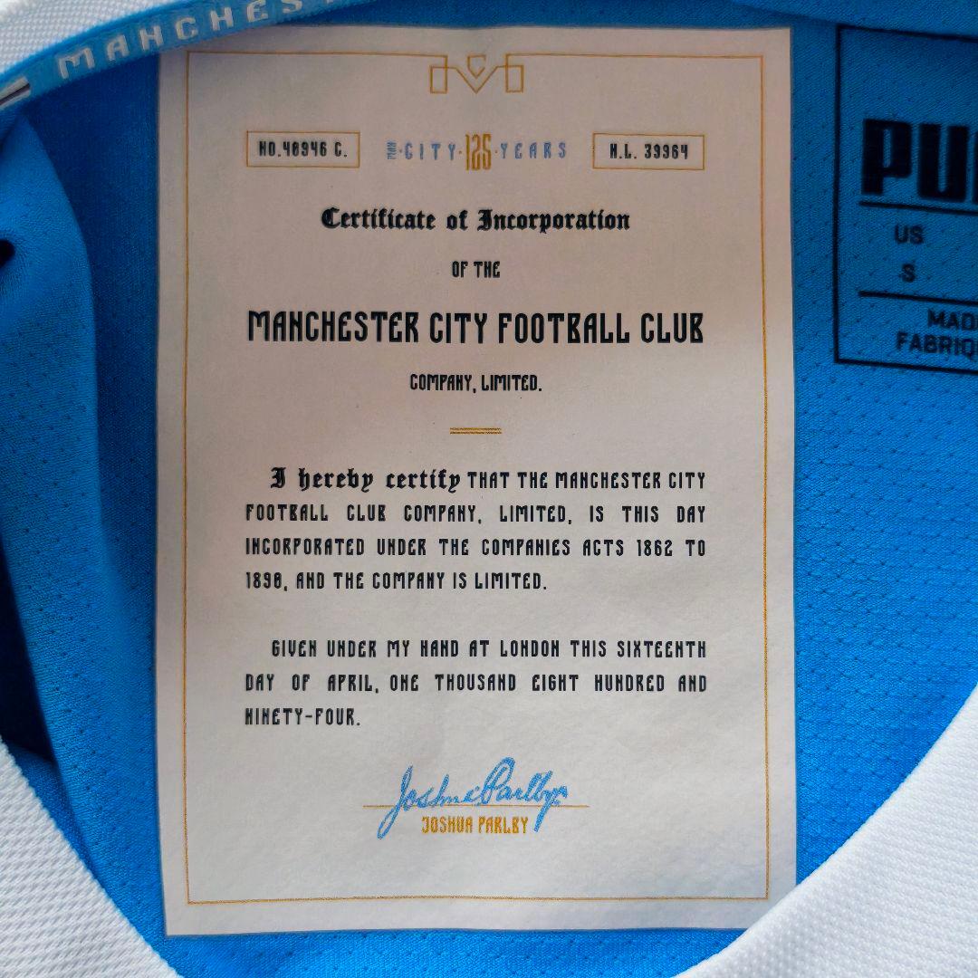 マンチェスター・シティ 125周年記念シャツ 水色 PUMA oasis