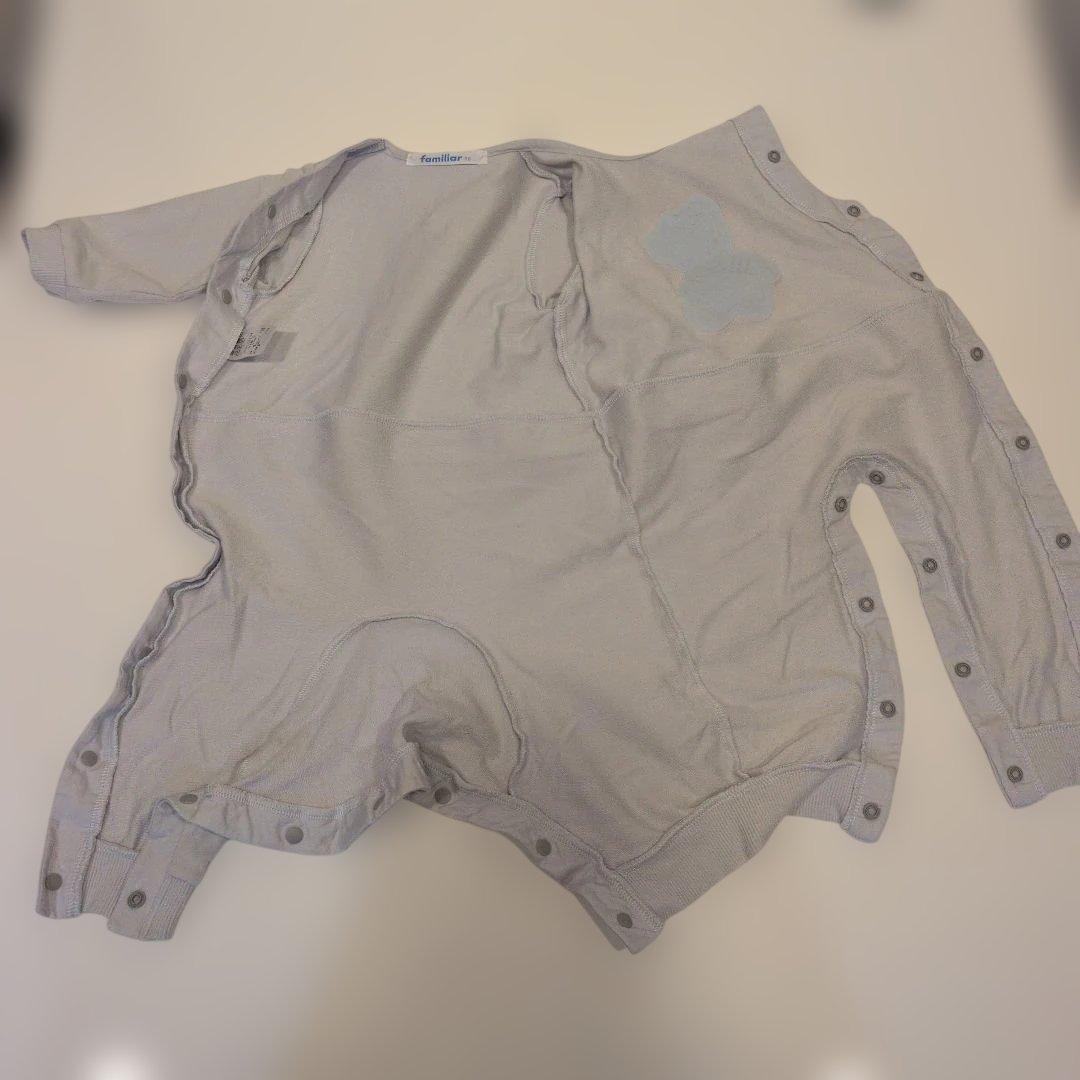 familiar ブルー ロンパース 70　水通しのみ✨️