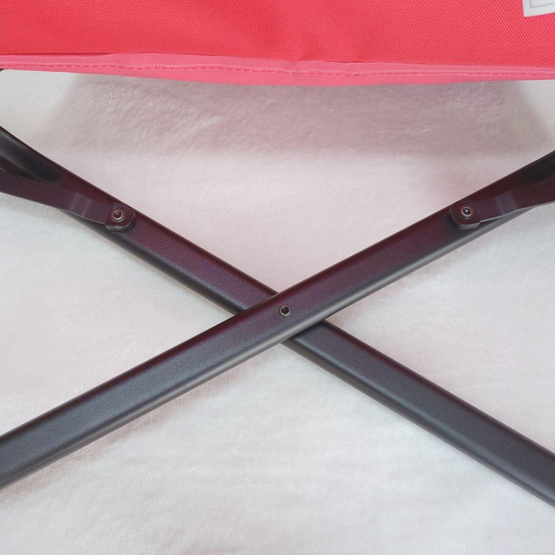 美品 コールマン サイドテーブル付デッキチェア2脚 レッド