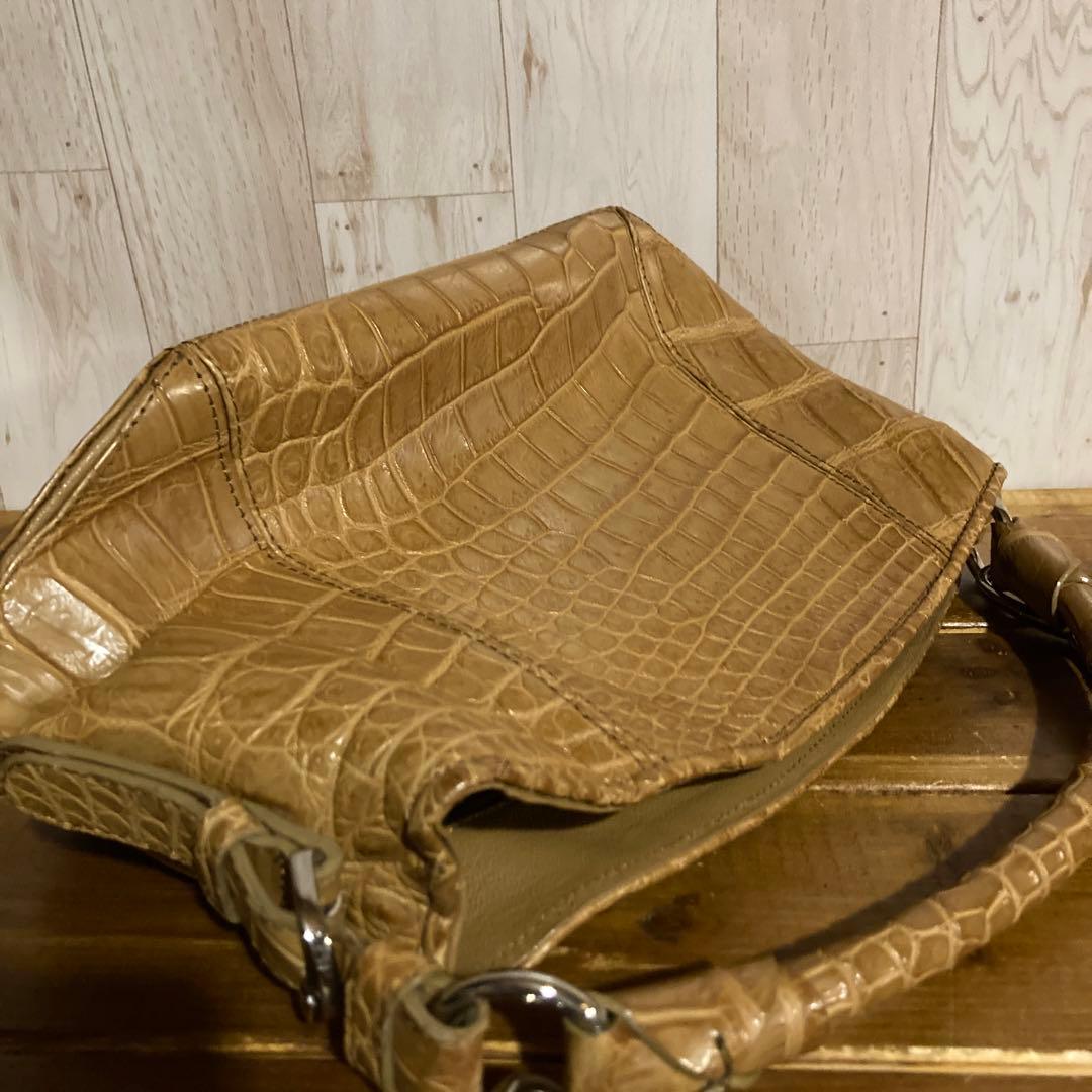 【希少】GARBO ガルボ　最高級　マテリアルクロコダイル　2WAY ショルダー