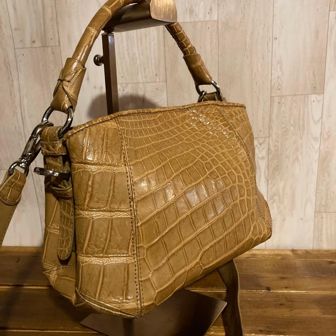 【希少】GARBO ガルボ　最高級　マテリアルクロコダイル　2WAY ショルダー