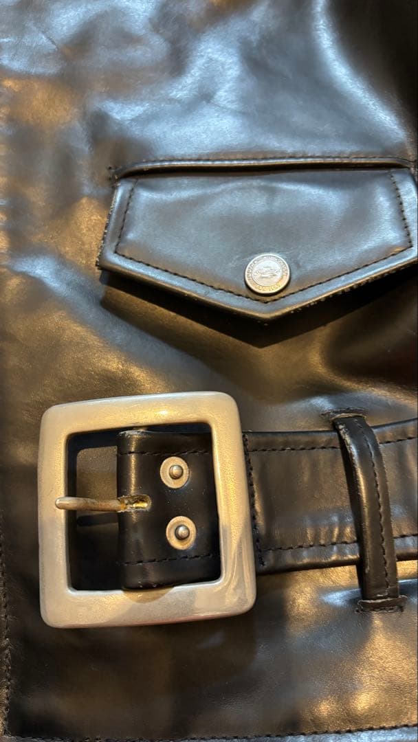 Indian ブラックレザーシングルライダースジャケット 40