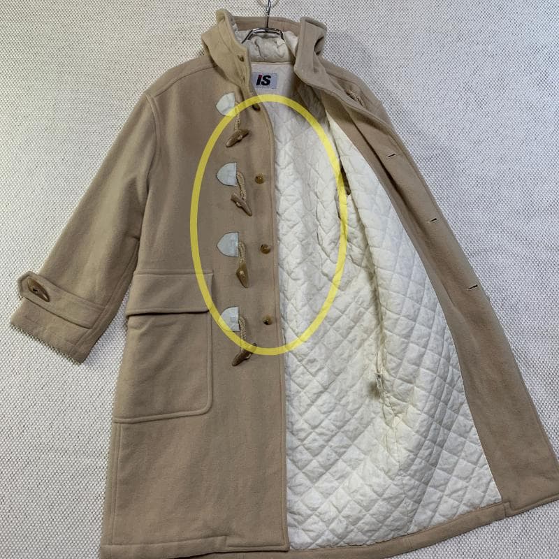 ダッフルコート イッセイミヤケ ベージュ サイズ9 キルティング 古着