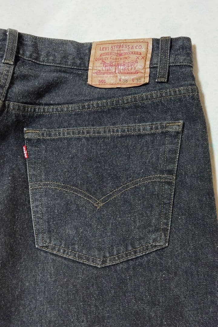 W38L30　極美品　USA製　リーバイス　 501 0658 先染め　ブラック