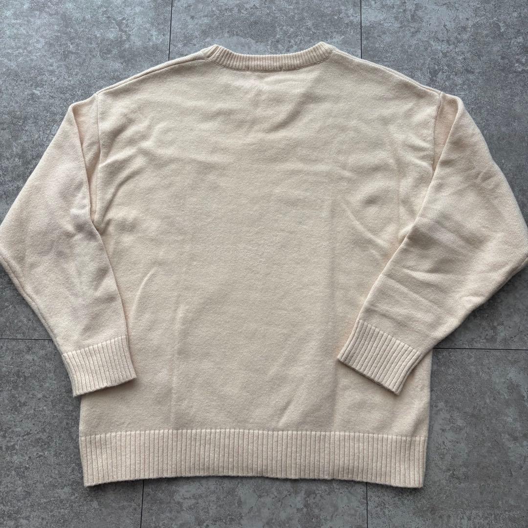 【美品】Ami Paris アミパリス ニット セーター ハートロゴ　アイボリー