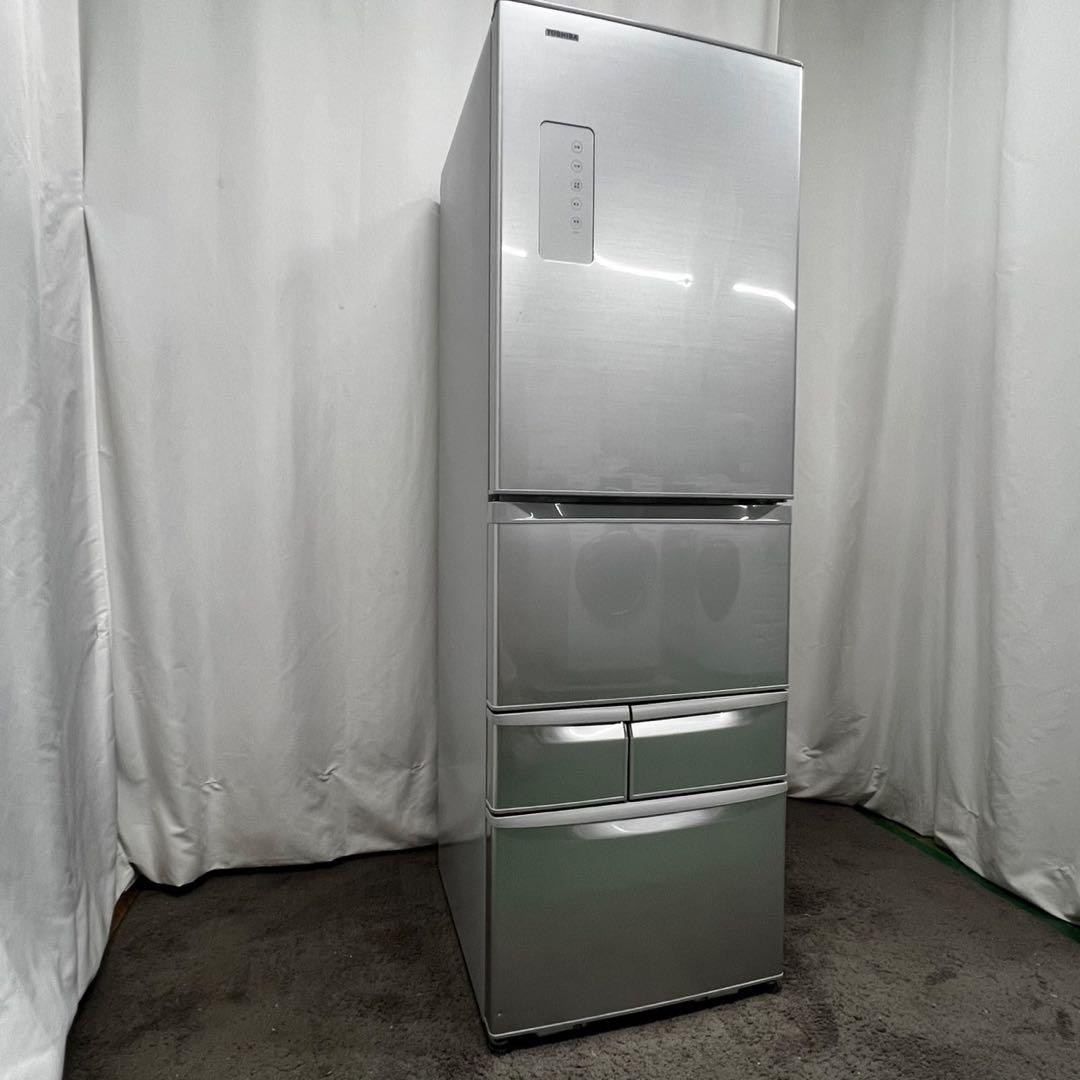 937　東芝　冷蔵庫　大型　410L　5ドア　右開き　シルバー　設置無料　安い‼️