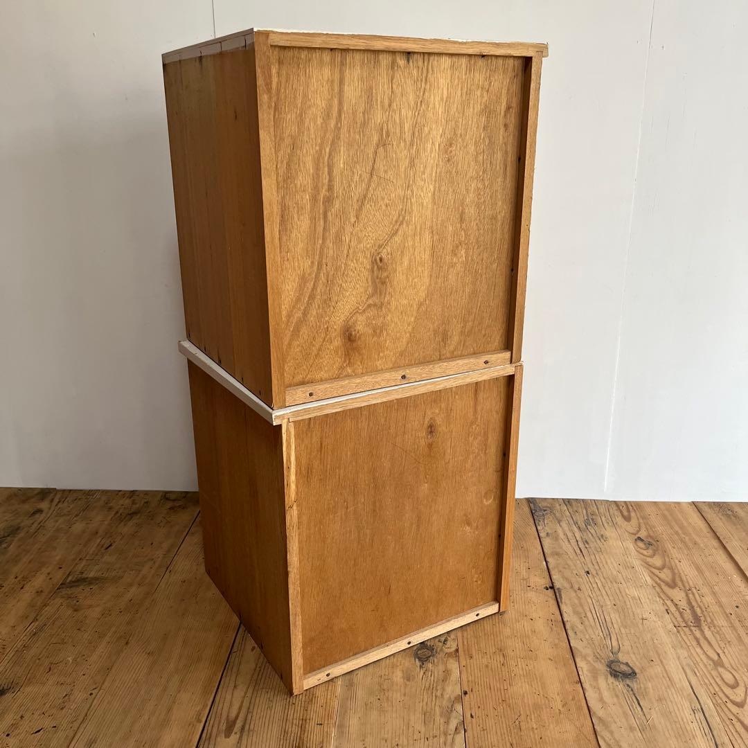 2個セット 木製 スタッキング ボックス 棚 z764