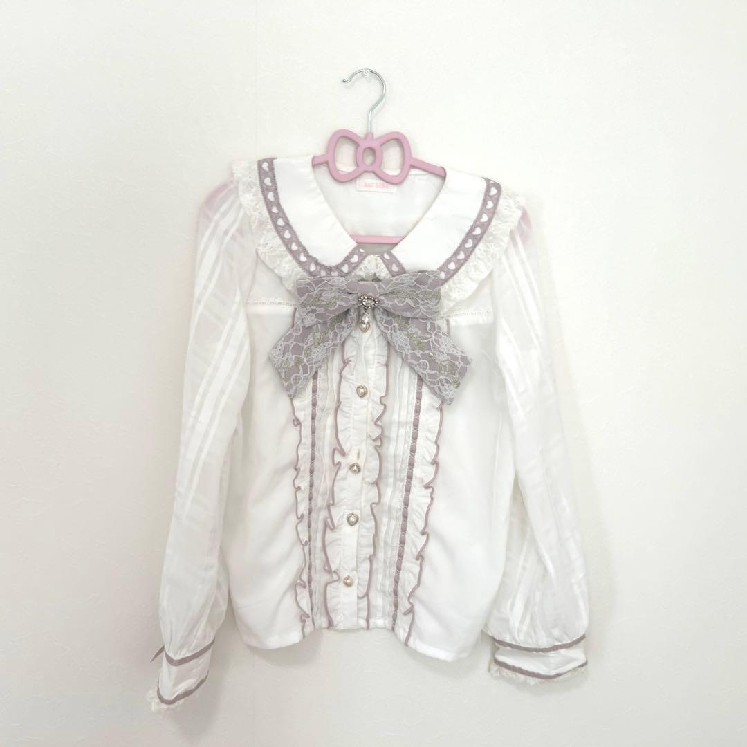 リズリサ LIZLISA ハートレース襟ブラウス