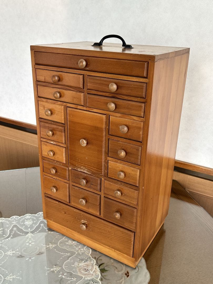 昭和レトロ 木製薬箱 ミニチェスト 箪笥 引き出し収納