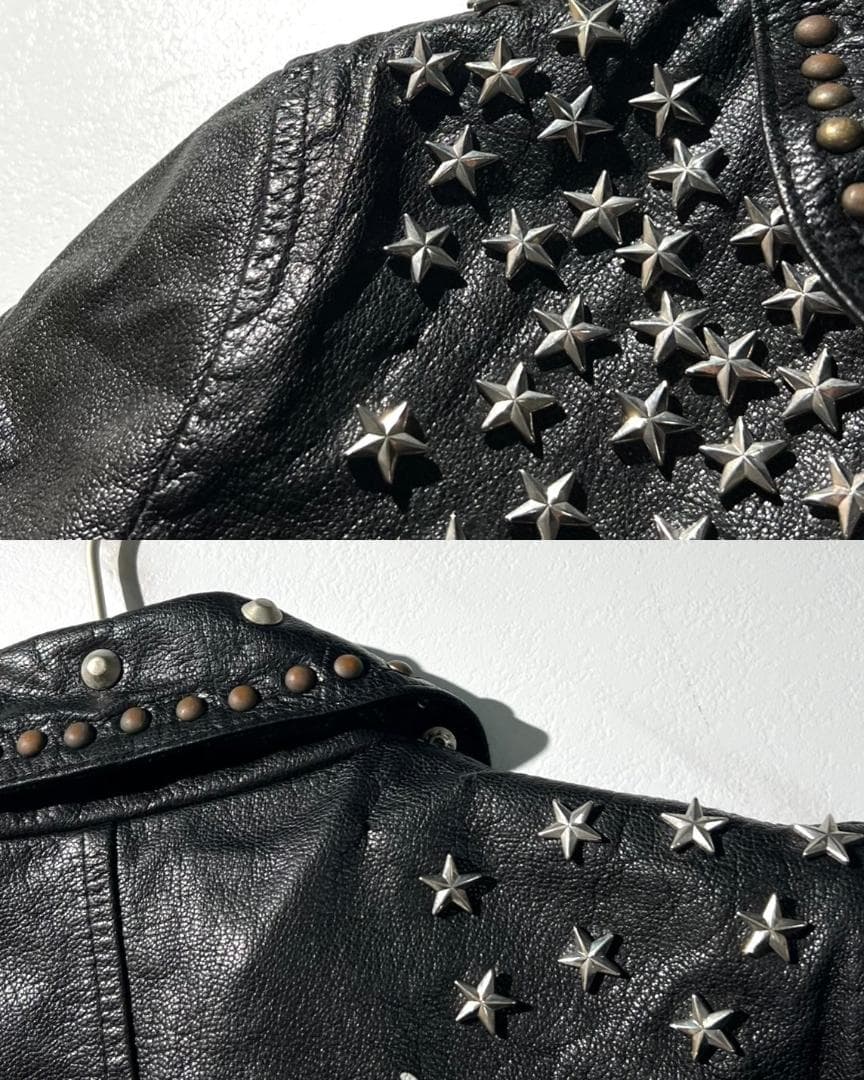 希少　GB SKINS　スター　総スタッズ　ライダース　チェーン　ブラック　黒