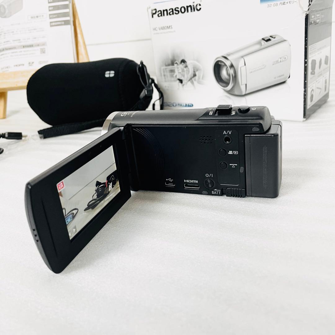 【美品】Panasonic HC-V480MS フルHDビデオカメラ ブラック