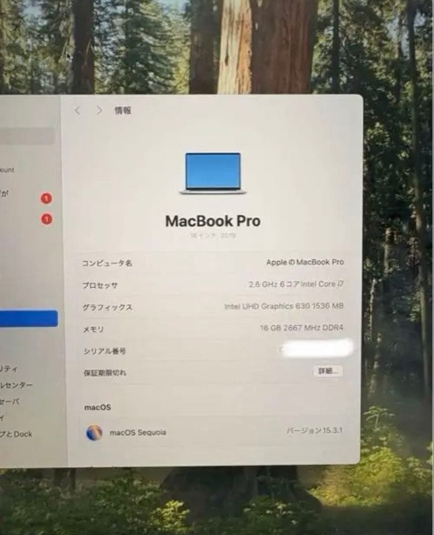 MacBook Pro 2019 16inch【Core i7 】512GB