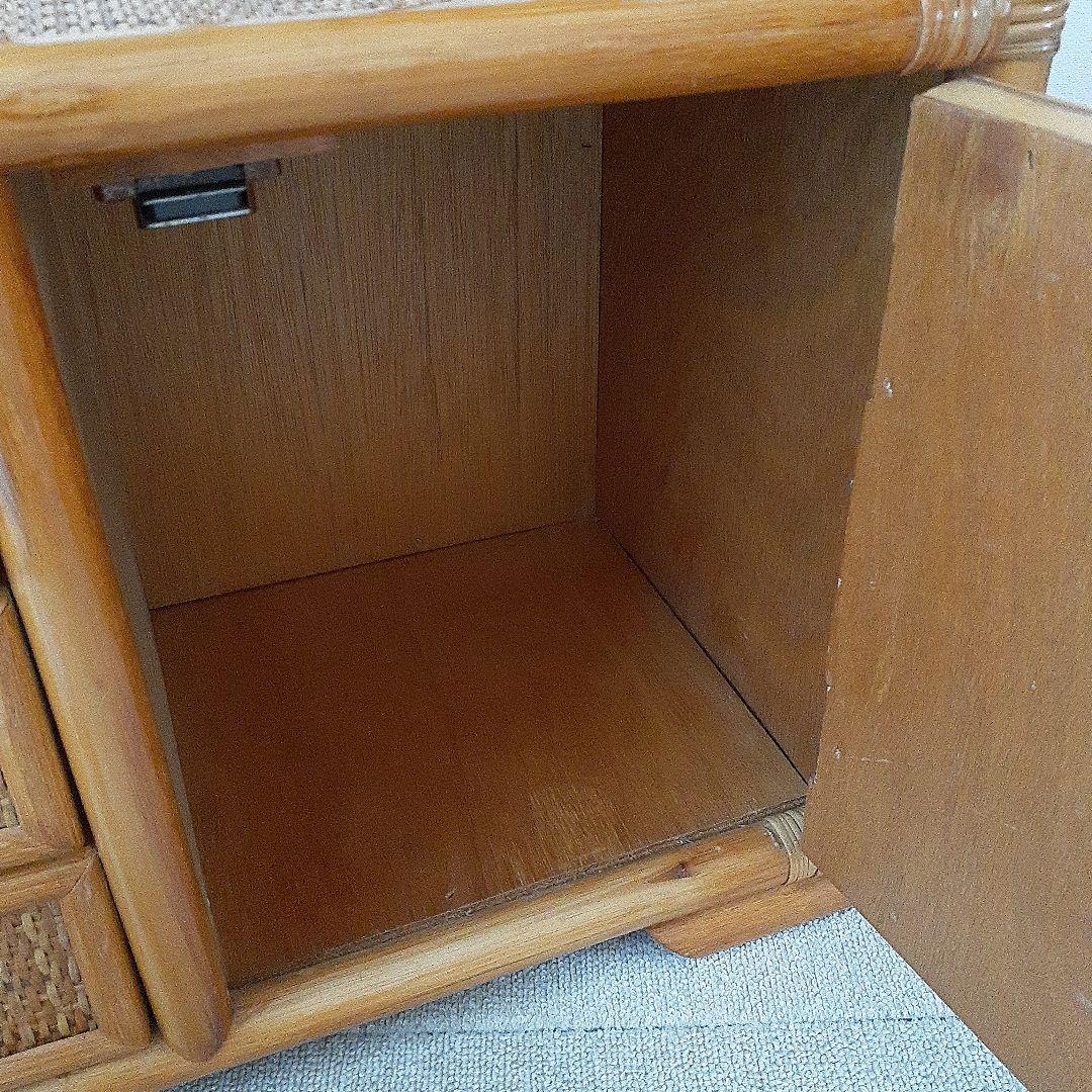 昭和レトロ　ラタン製オープンシェルフ