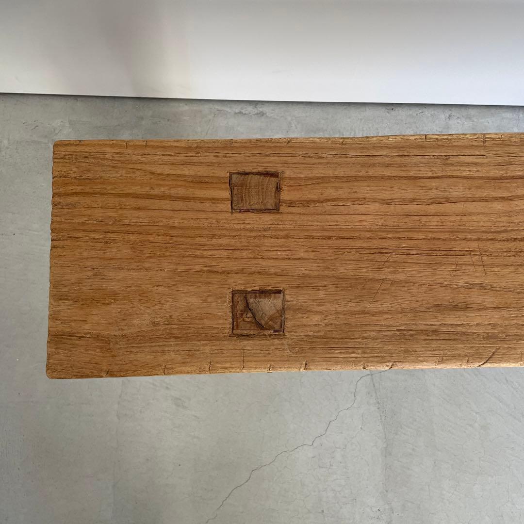 チーク無垢材無塗装ベンチ