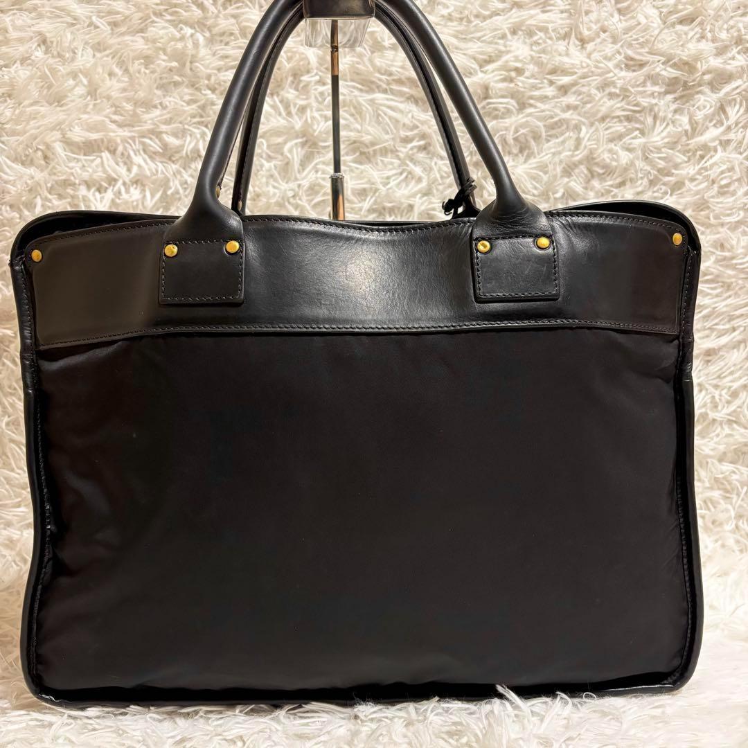 ✨美品✨フェリージ ビジネスバッグ レザー×ナイロン ロゴ 型押し 黒 1845