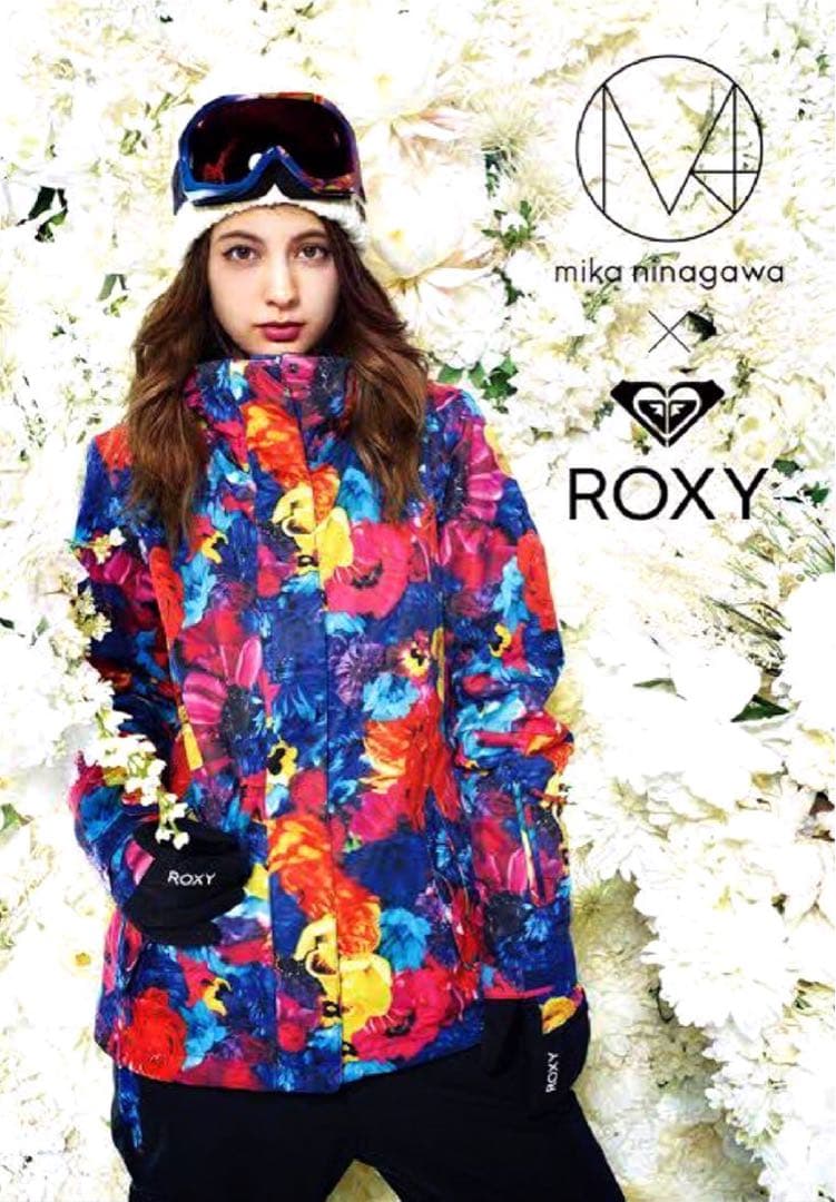 ロキシー 蜷川実花 スノボウェア スキーウェア ジャケット 花柄 マギー 着用