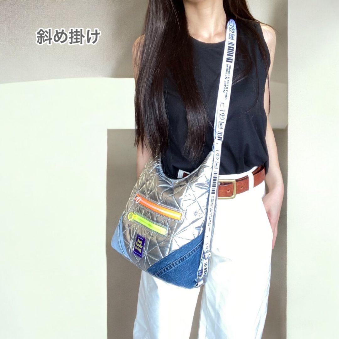 Mサイズ／3way bag／silver×デニム