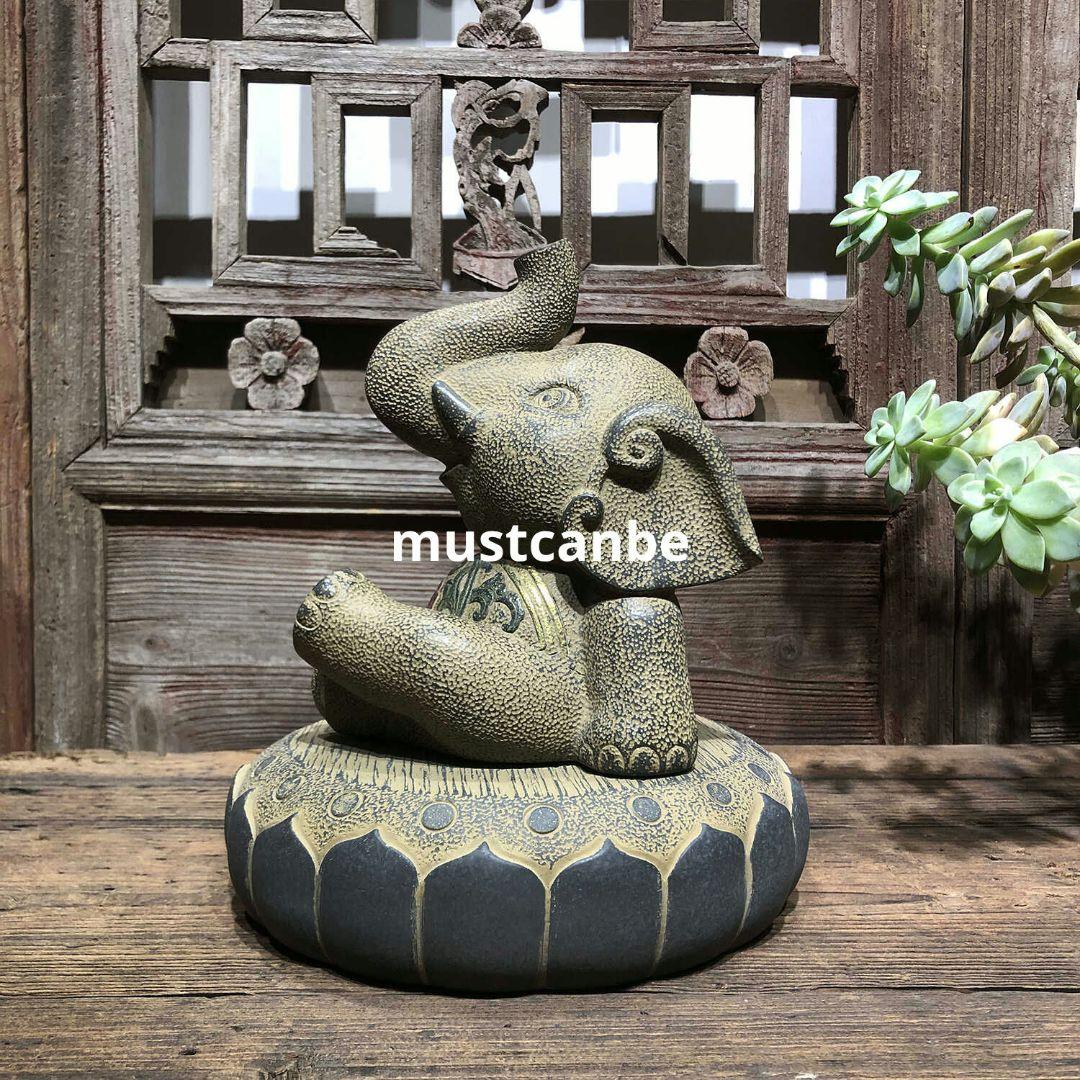 石像 彫刻吉祥象 応接間 書斎 茶室 開運 風水 招財 装飾品 工芸品 置物