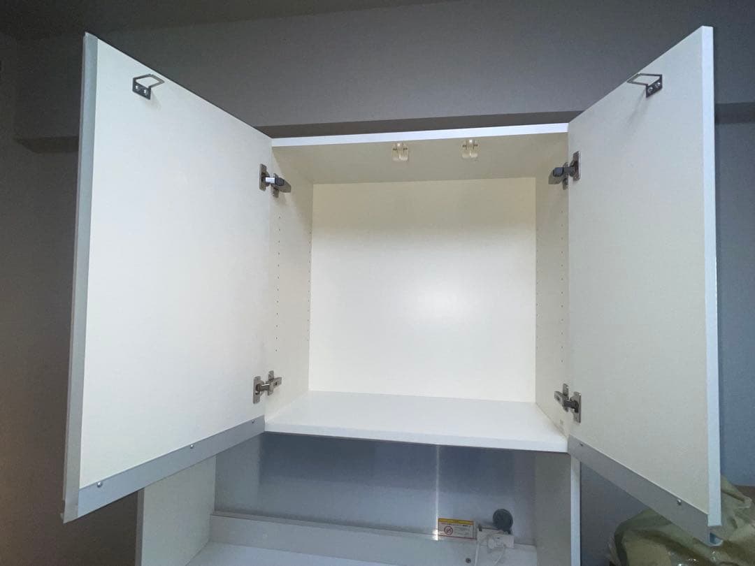 【超美品・取説あり】パモウナ ホワイト食器棚・キッチンカウンター 幅100cm