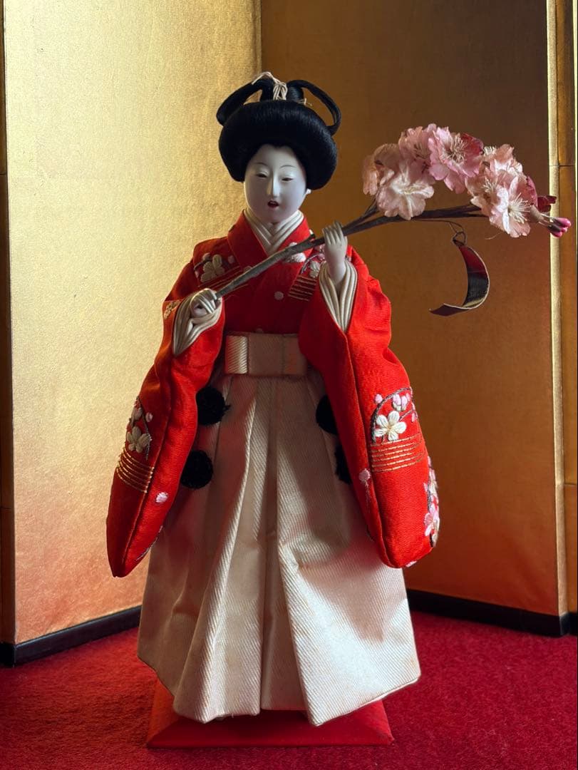 桜持ち稚児人形 京都 丸平 橋本幸三郎製 昭和初期　　　　　雛人形 雛かざり