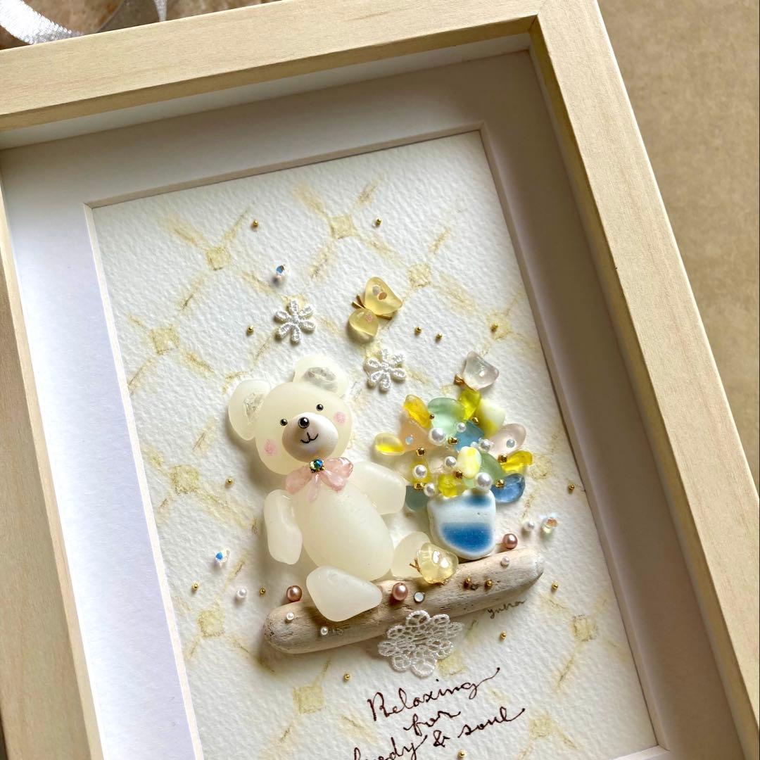 いちご　オーダー受付　シーグラス／天然石／フレームアート／手描き