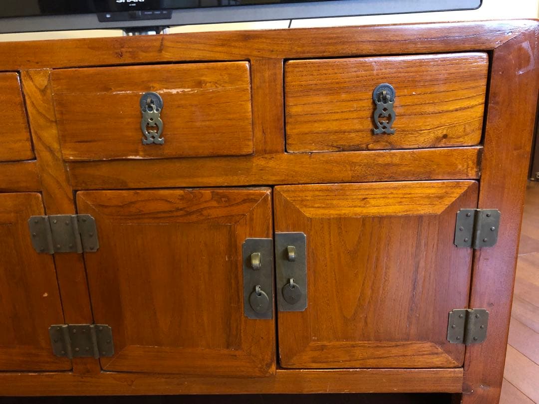 木製アンティーク　収納棚　テレビ台