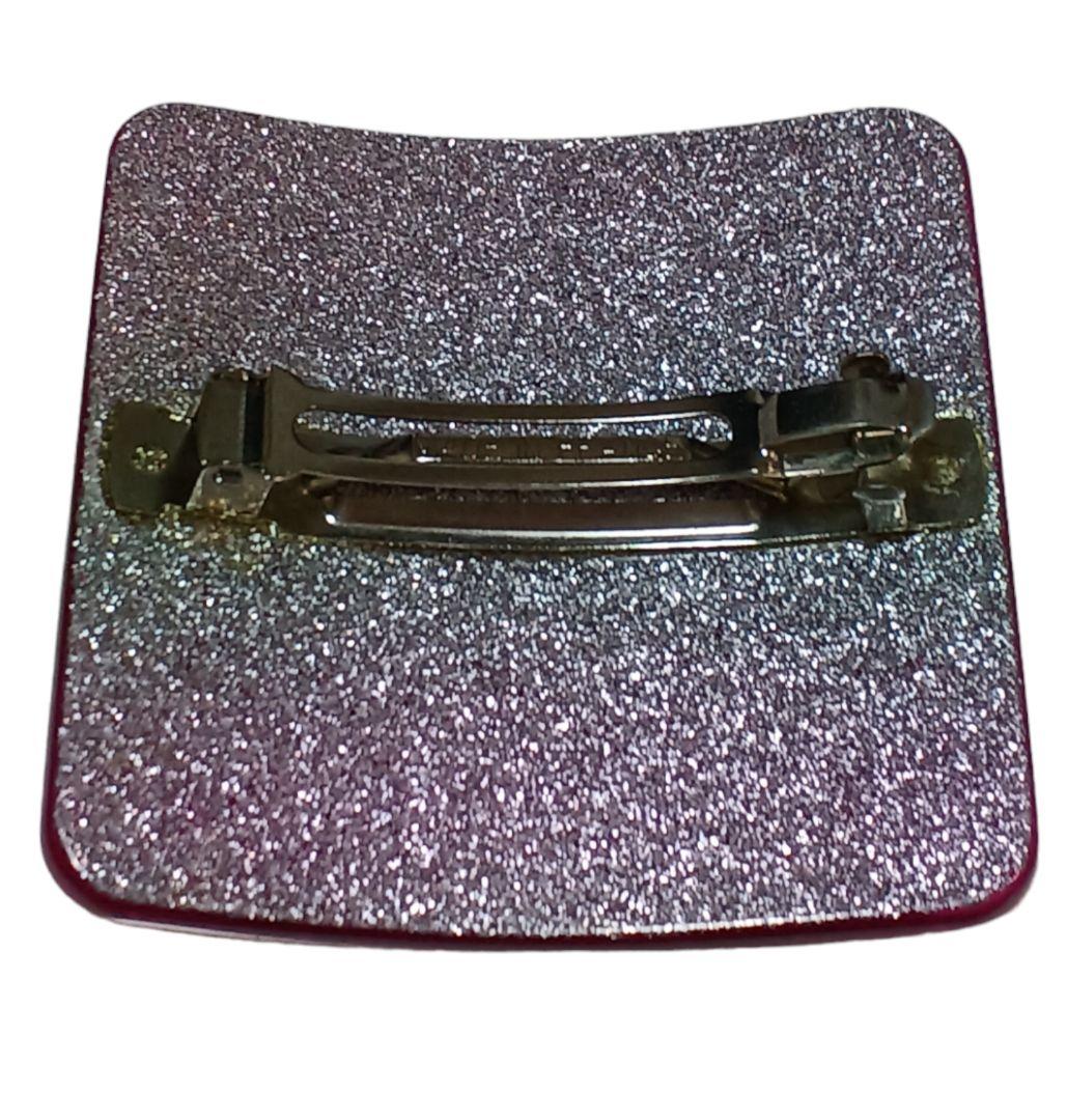 シャネル　CHANEL　バレッタ(ココマーク/メタリックピンク/スクエア/ラメ)